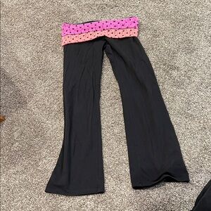 Victoria's Secret Black Leggings with Pink Waistband